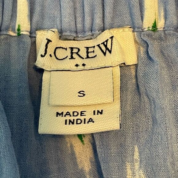 J. Crew Ikat Print Tie Shoulder Top Blue White Chambray Sleeveless S‎ - Picture 6 of 8